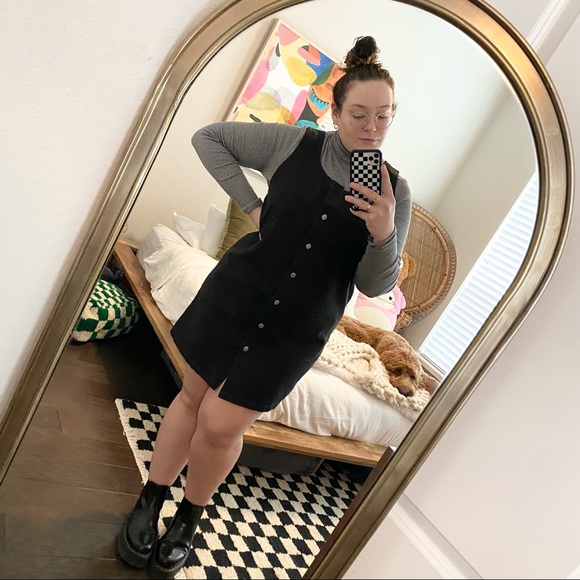 Vintage Dresses & Skirts - Vintage black button down denim dress